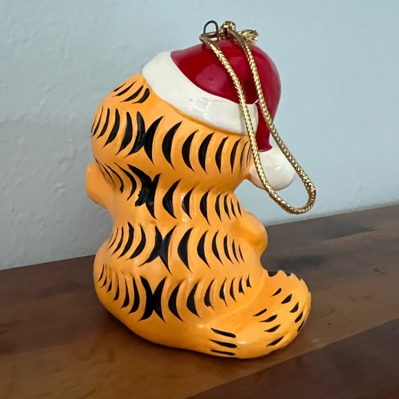 2 Vintage Enesco & Kurt Adler Garfield Christmas Holiday Ornament 1981 1978 - Picture 3 of 7